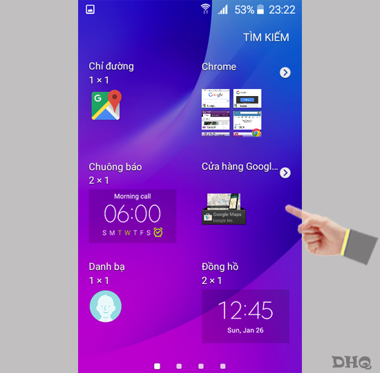 Chọn Widget